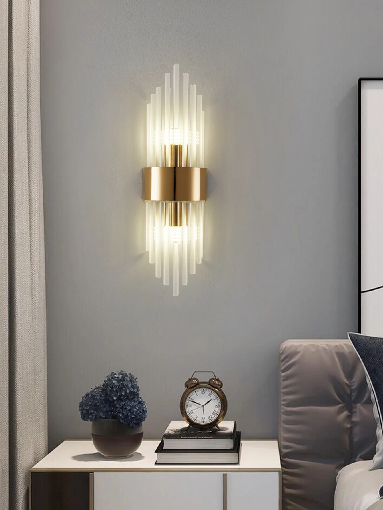 Modern Gold/Black Crystal Wall light sconces Stainless Steel led lamp for Living room Bedroom Bedside Corridor wall decorations