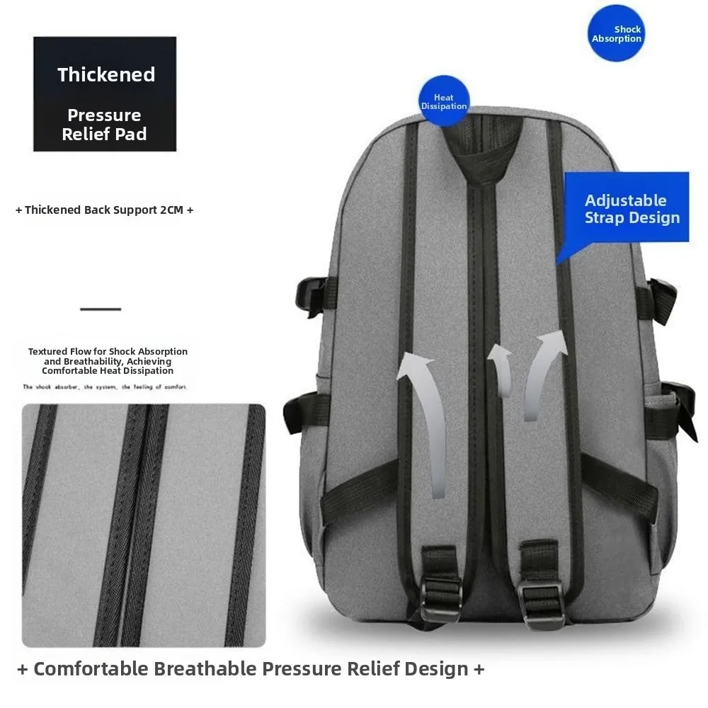 

Large Capacity Men's Shoulder Bag Multi Pocket Wear-Resistant Business Backpack Unisex Solid Color Outdoor Storage Bag School