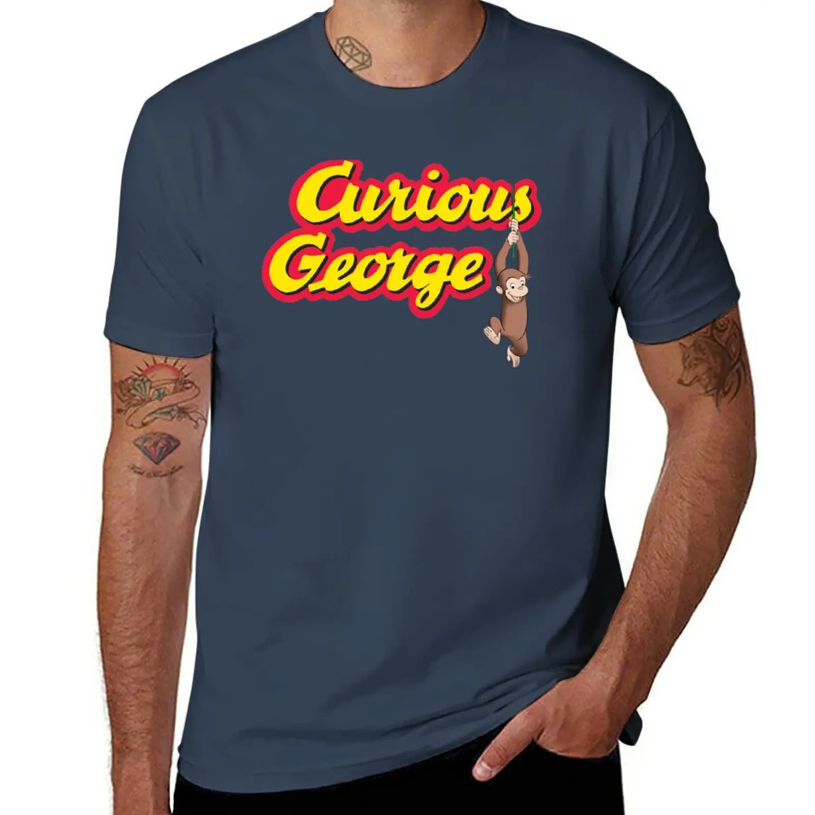 

New CURIOUS GEORGE HANGING AROUND T-Shirt funny t shirts sublime t shirt customized t shirts t shirts for men pack