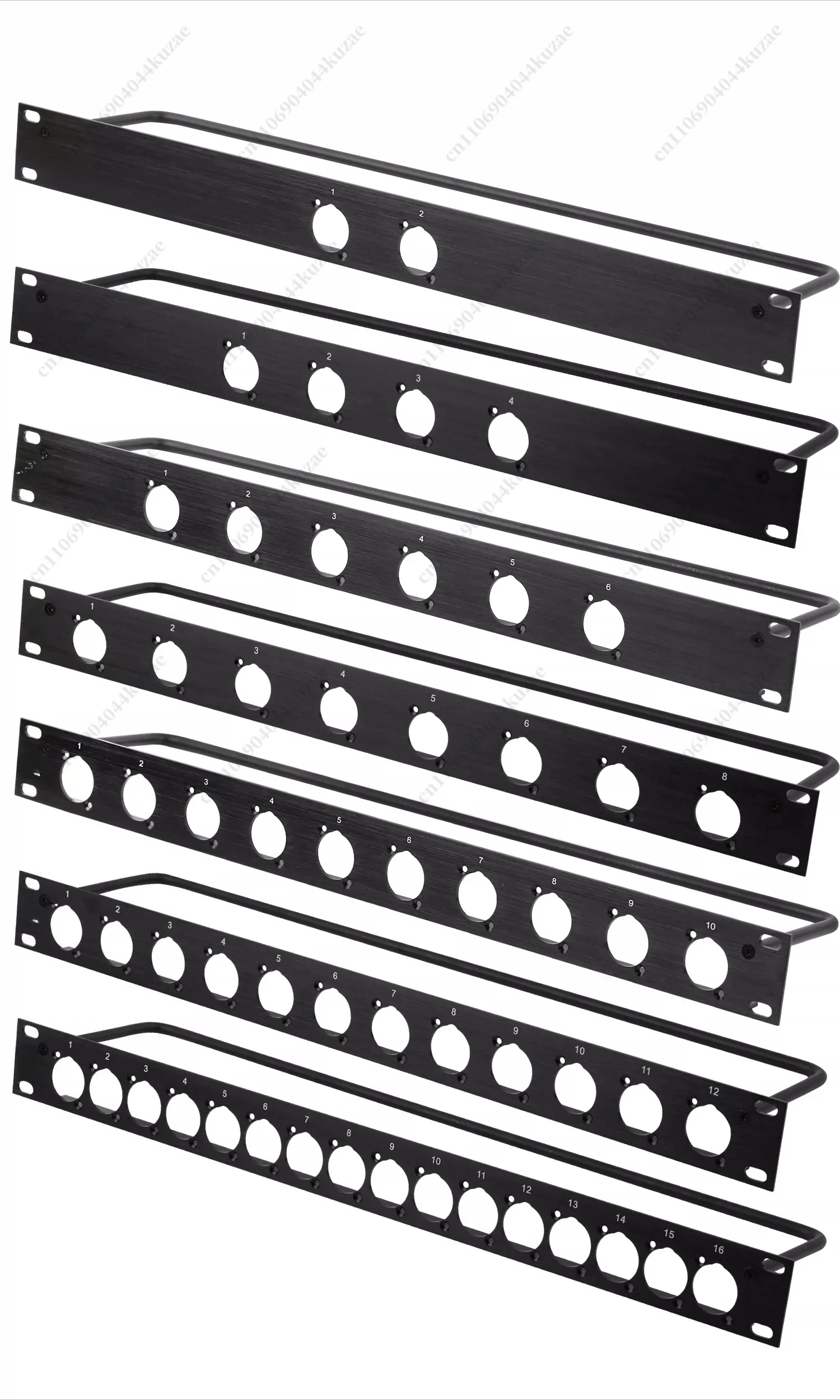 1U 19-inch D-type 8/12-way Blank Patch Panel, XLR & SDI Audio Video Rack Panel - view 5