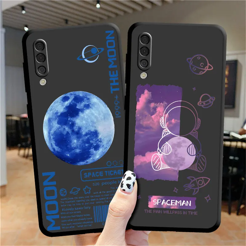 phone Cases for Samsung A55 A22 A14 5G case A12 A35 A54 A73 A70s A15 A24 4G funda Antiscratch cover Moon Star Space People Love