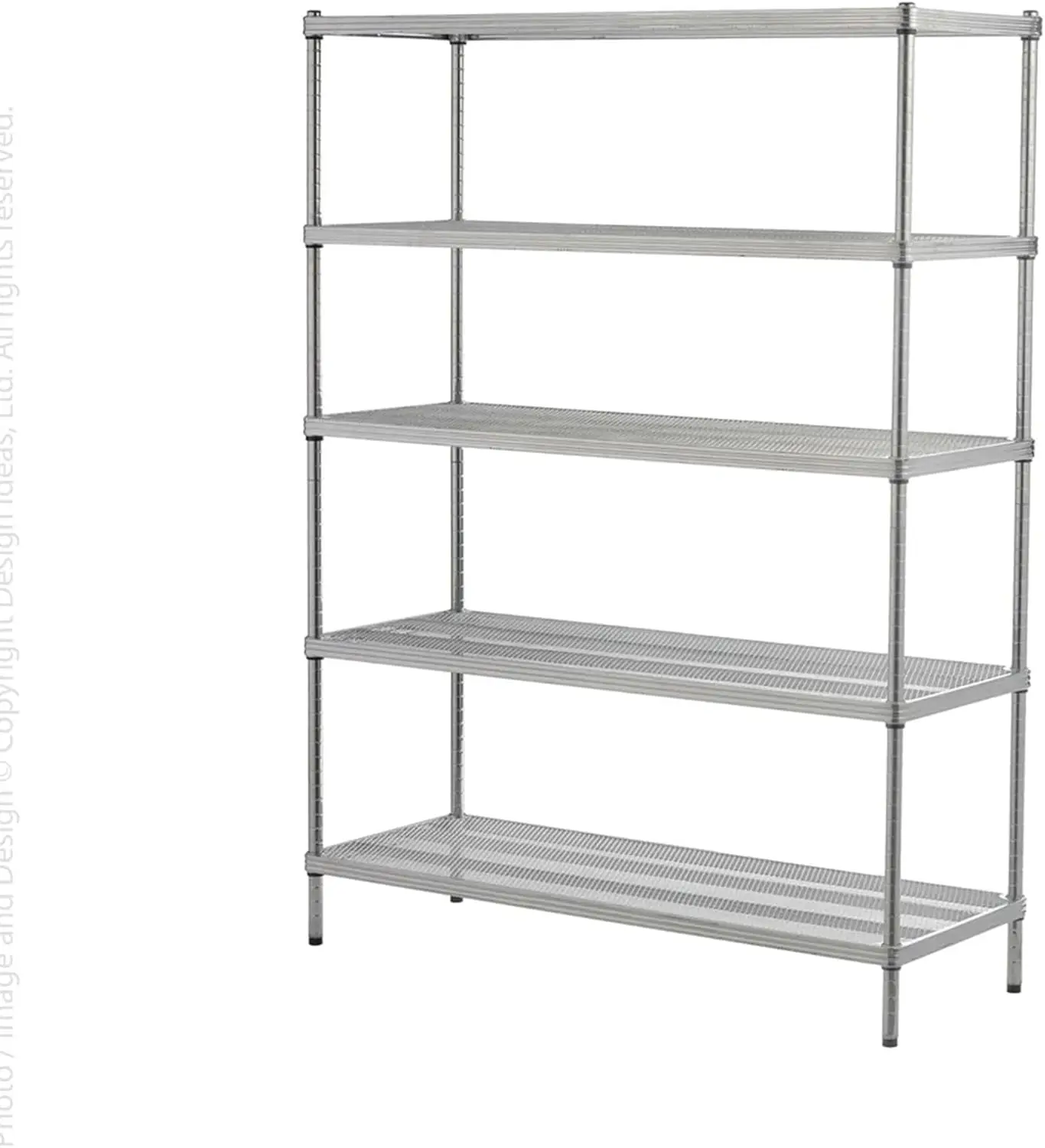 

Meshworks, 5-Tier Steel Shelving Ra, 440Lb Capacity Per Shelf, Silver