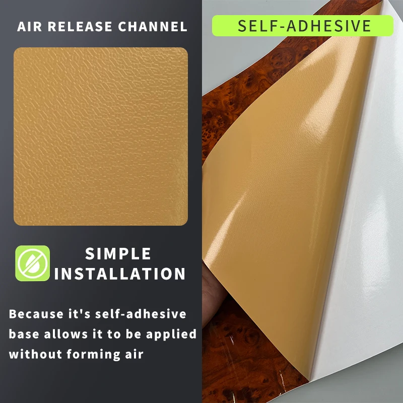Glossy Wood Grain Vinyl Car Wrap Foil Peel And Stick Self-Adhesive Decal Film For Home Furniture Wrapping Covers
