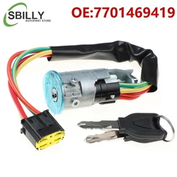 7701469419 77014-69419 Ignition Switch 2 Key Starter Truck for RENAULT CLIO 1998-2005 MEGANE SCENIC MK1 1996-2003