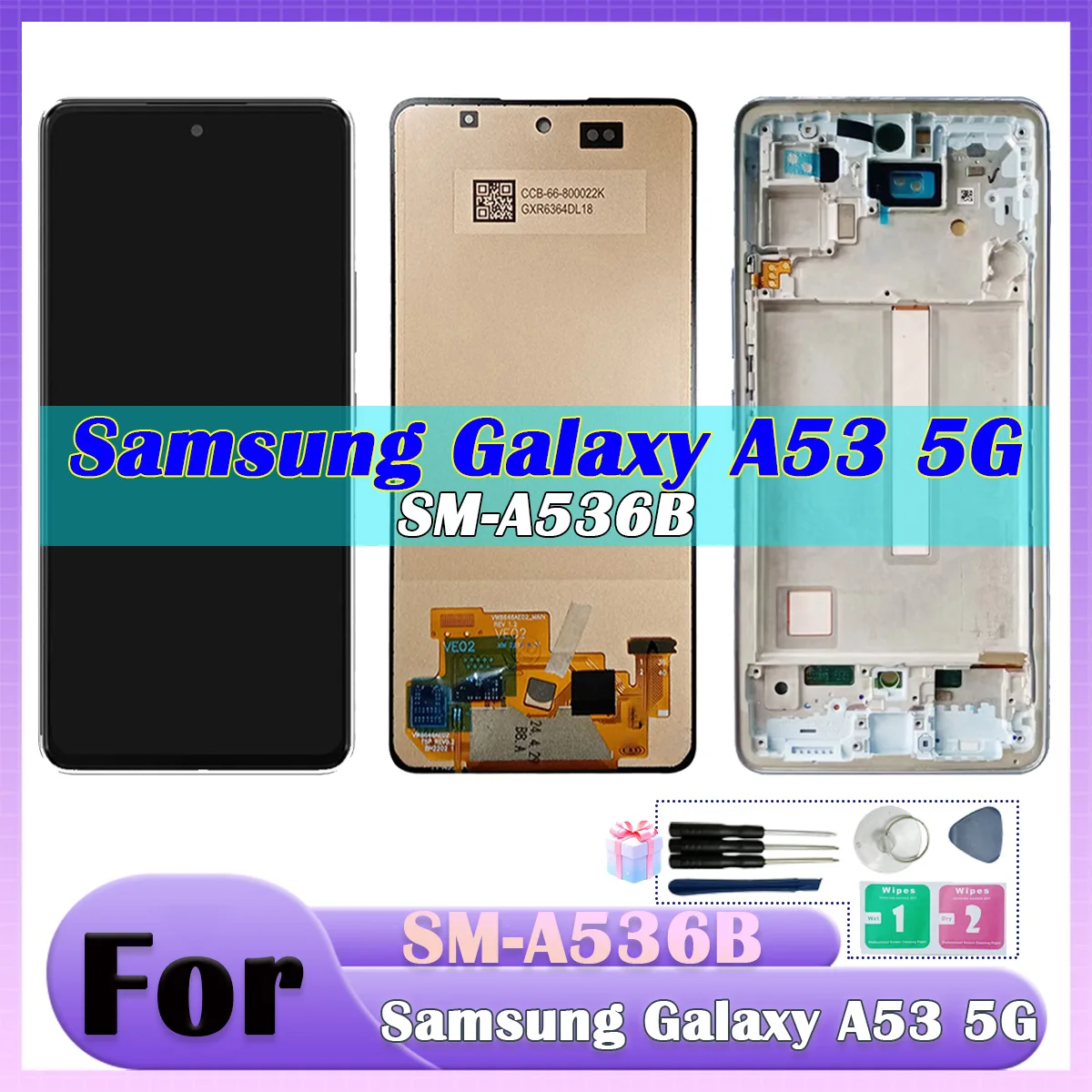 A53 LCD For Samsung A53 5G A536B A536U LCD Display Touch Screen With frame Digitizer Assembly Replacement,for A53 LCD Replace