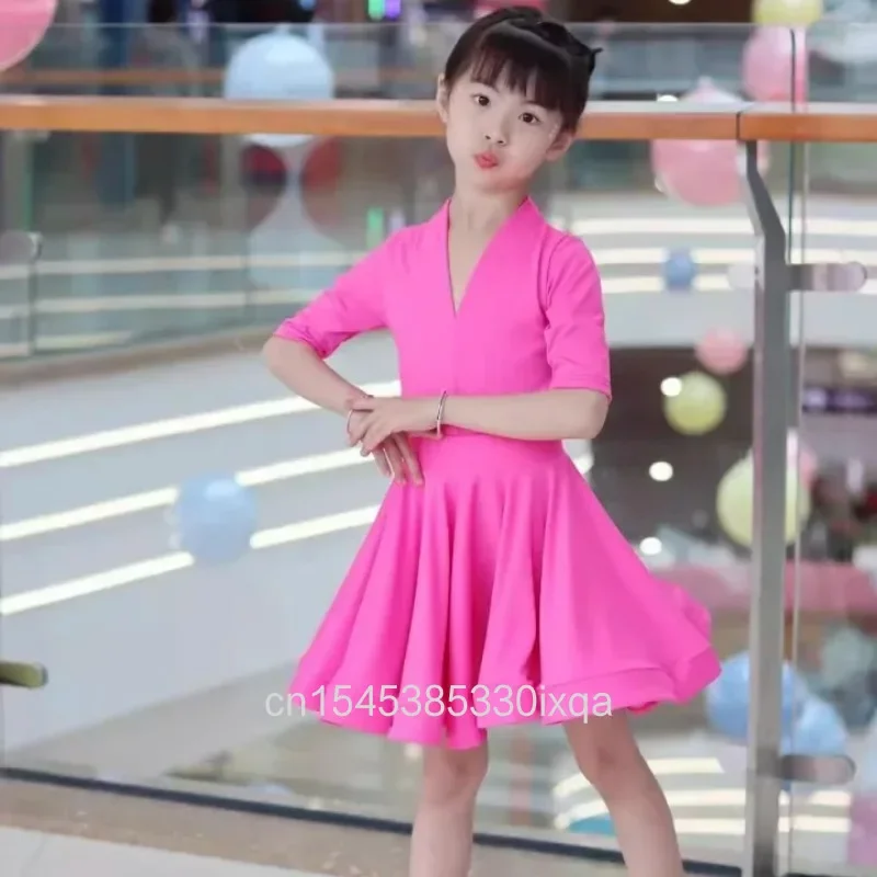 Robe de danse latine professionnelle pour filles, vêtements de danse de salon et de salsa pour enfants, pour les compétitions et les spectacles sur scène
