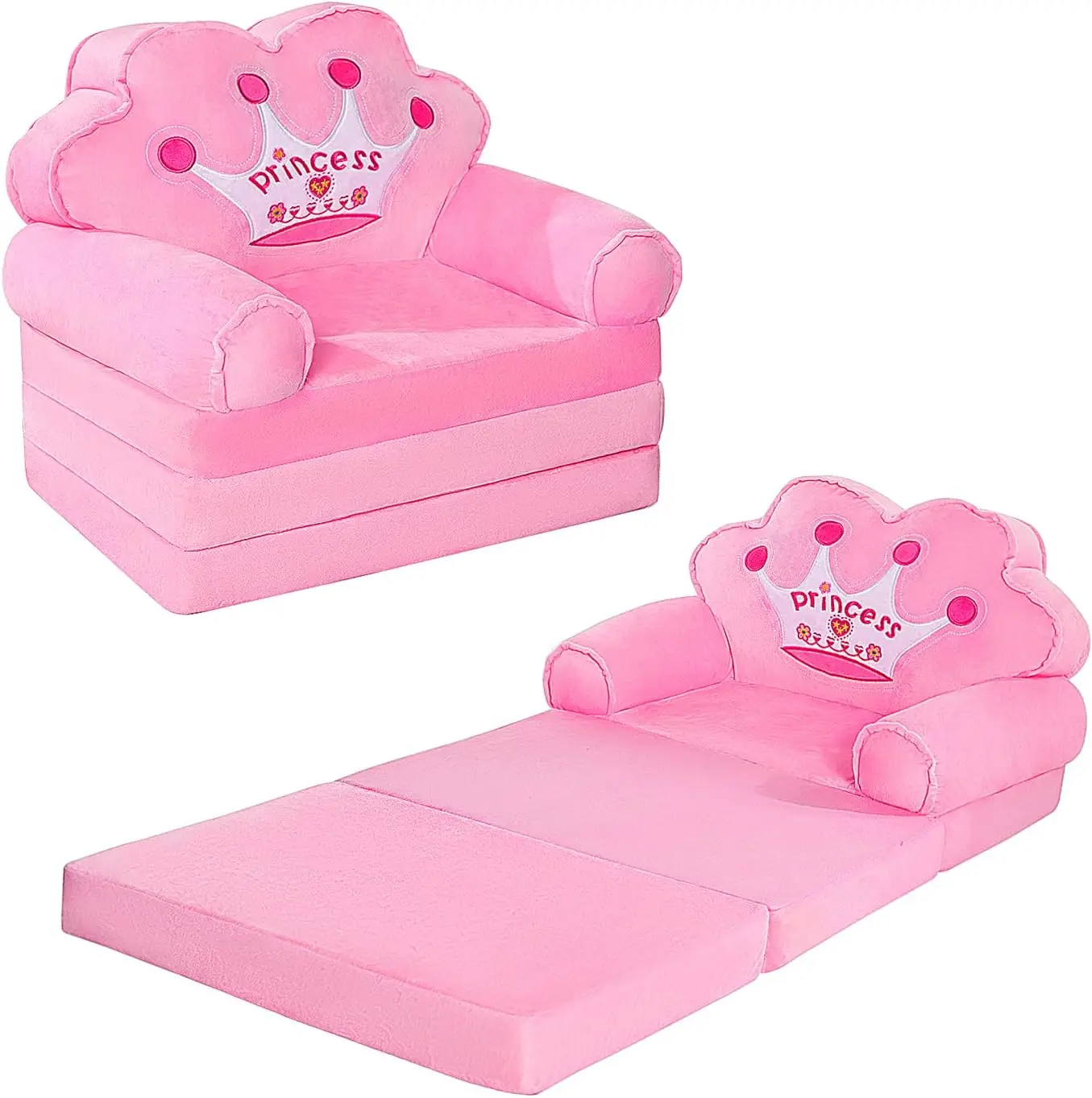 

Foldable Princess Chair for Toddlers 1-3, Kids Furniture for Playroom, Gift for Birthday Christmas Halloween (Pink)