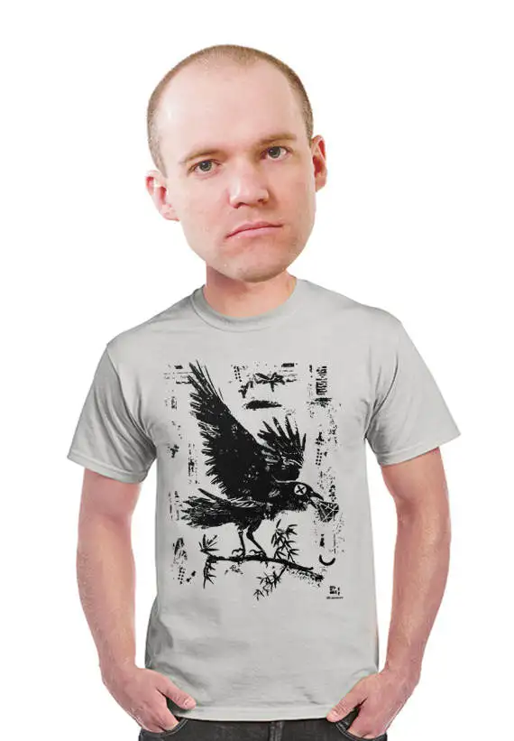 Crow T Shirt Cool Artsy Raven Bird Drawing Mens Watchers Audubon Block Print Lovers Animal Design S 4Xl