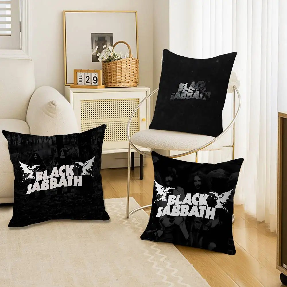 Band B-black Retro S-sabbath Pillow Anime Pillow Sofa Bed Head Pillow Cover Cushion Cover 45x45 cm Fashion