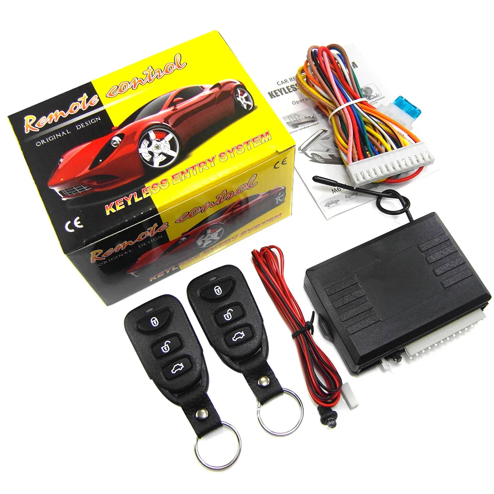 12V Universal Car Auto Remote Central Kit Keyless Entry System Start Stop Button With 2 Remote Control Door Lock Locking Vehicle