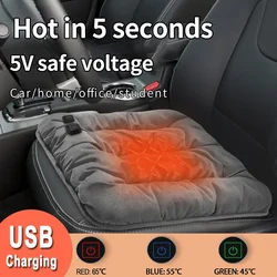 5V Universal Electric Heating Pad 45x45cm Car Seat Cushion Cover Heater Thermostat Adjustable Winter Home Chair Seat Warmer