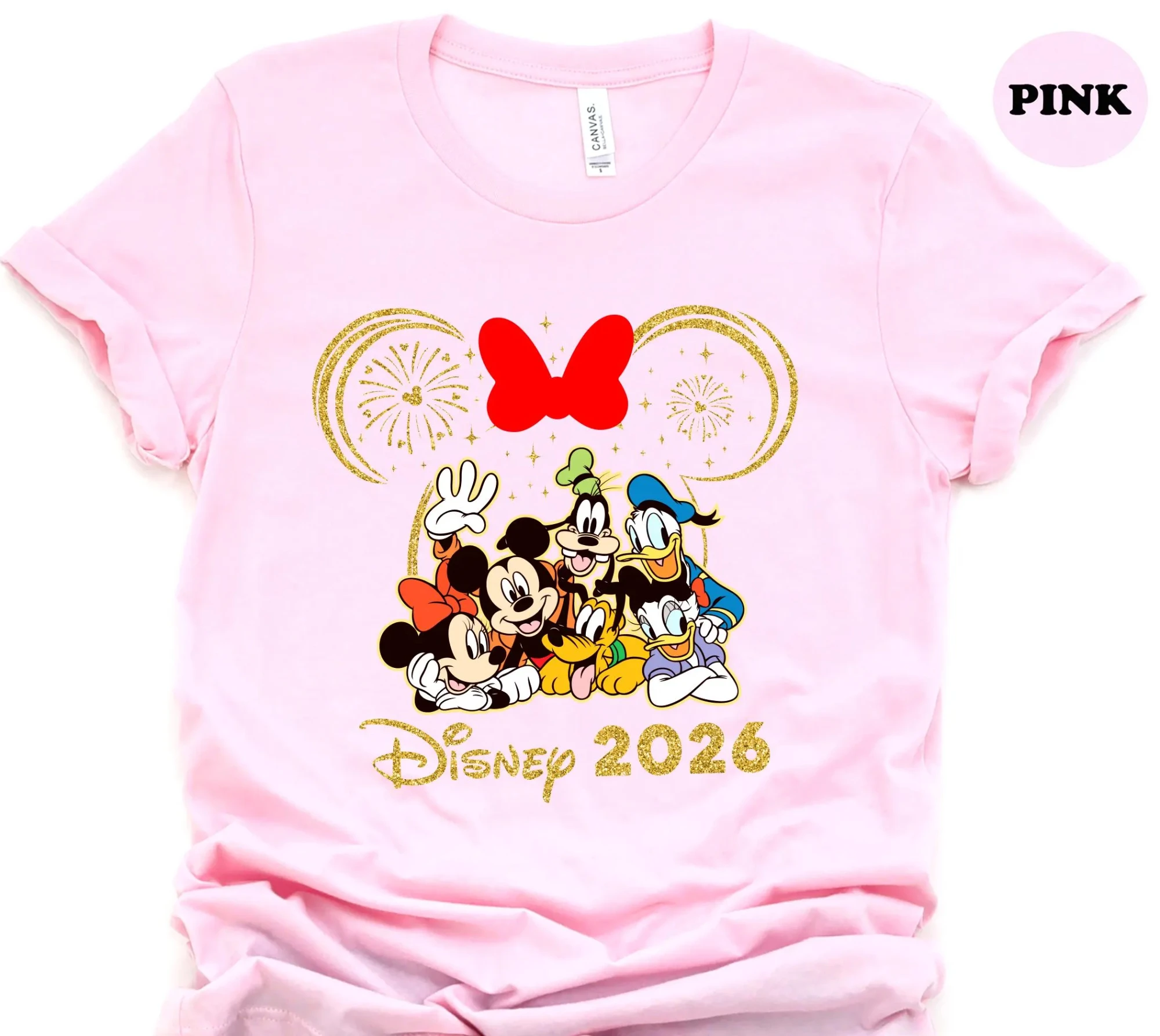 تيشيرتات ديزني 2026، تيشيرتات سفر عائلية من ديزني، قمصان احتفال رأس السنة، هدايا مجموعة ديزني #6