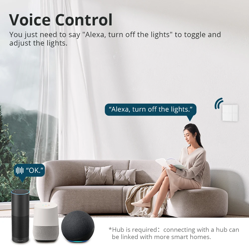 Zemismart Tuya Zigbee 6 Băng Đảng Đẩy Đèn Công Tắc 4X4 Với Trung Lập Interruptor Alexa Google Home Cuộc Sống Thông Minh homekit Điều Khiển