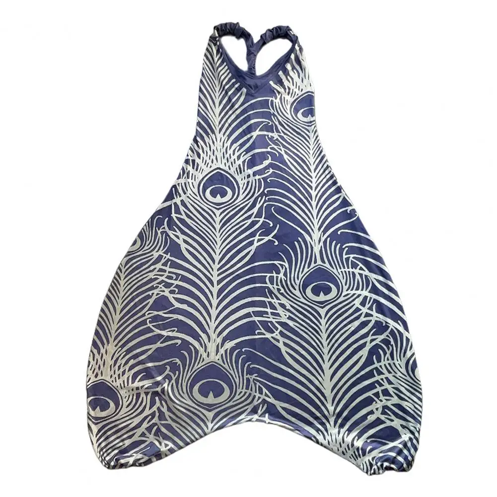 

Женский свободный комбинезон с цветочным принтом, Стильный комбинезон без рукавов с V-образным вырезом, Летний комбинезон с широкими штанинами, шаровары для женщин