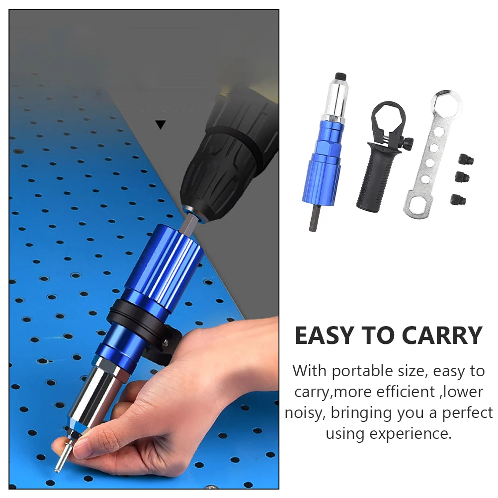 1Set Electric Rivet Adapter Professional Heavy Duty Drill Attachable Insert Nut Tool for Aviation Navigation Manufacturing