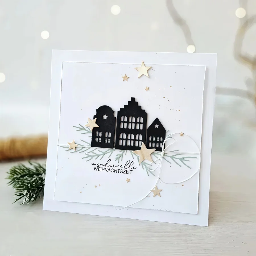 Neues Stephie's Little House Set Metall-Stanzformen für DIY Scrapbooking, Kartenherstellung, Schablonen, Prägung, Basteldekoration