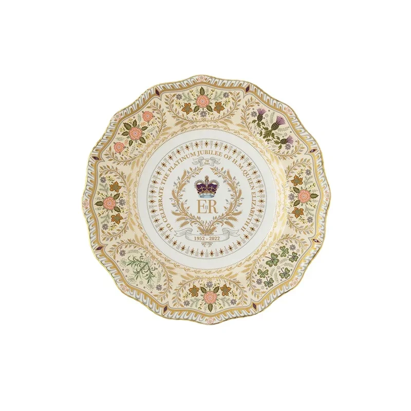 Debei Classic Commemorative Bone China Queen Platinum Jubilee Commemorative Plate Decoration Uk