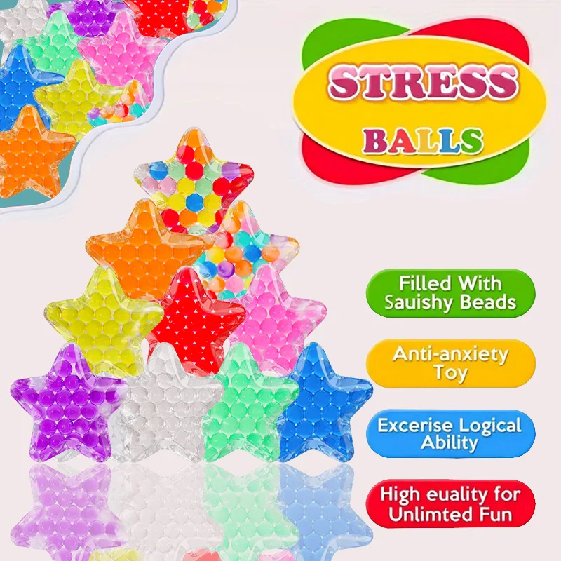 15PCS Zintuiglijke Stress Ballen Vijfpuntige Ster Druif Bal Fidget Speelgoed Volwassenen Kids Pentagram Squeeze Bal Zintuiglijke Speelgoed Feestartikelen