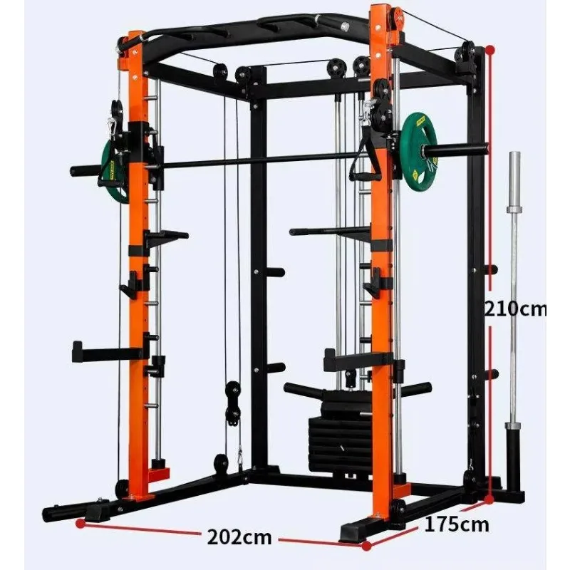 

Gantry Frame Integrated Trainer, Smith Machine & Squat Rack with Free Squat Bench Press for Home Gym Use
