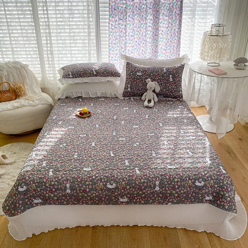 Imagem -05 - Colcha Renda Antiderrapante com Design de Desenhos Animados Tampa de Cama Queen Size Colcha Rei e Quarto Colcha Espessante