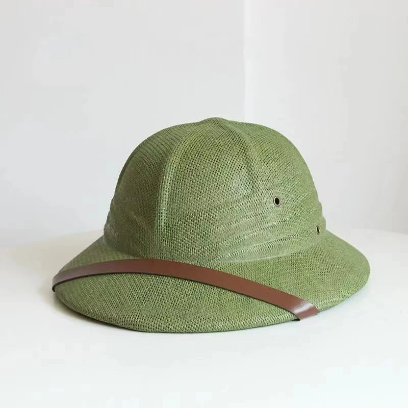 2024 Fashion Vietnam War Army Hat Women Men British Explorer Straw Helmet Summer Boater Bucket Sun Hats Unisex Jungle Miners Cap