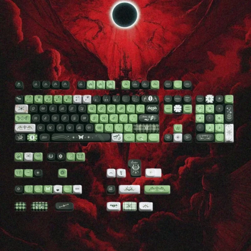 

Тема глаз дьявола, колпачок для клавиш SOA, высокая пятисторонняя термосублимация, материал PBT, круглая, милая, с отверстием для крестовой оси, креативная настройка