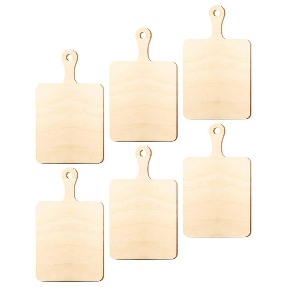 6 Pcs Bread Cutting Board Kindergarten Graffiti Toys Wooden Chopping Boards Craft