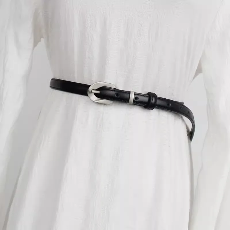 ผู้หญิง Vintage Buckle ของแท้หนังรัดตัวหญิง Cummerbund Coat เข็มขัดชุด Decration เข็มขัดแคบ J1239