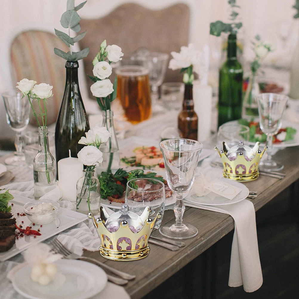 

24Pcs Delicate Golden Crown Design Wedding Candy Holders Decorative Cases for Biscuits Gifts Party Favors Candy Box