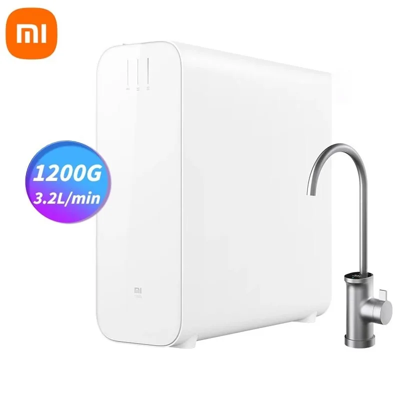 

Xiaomi Water Purifier 1200G 3.2L/Min Large Flow Dual RO Reverse Osmosis Filtration Filter With Faucet TDS Display Mijia APP