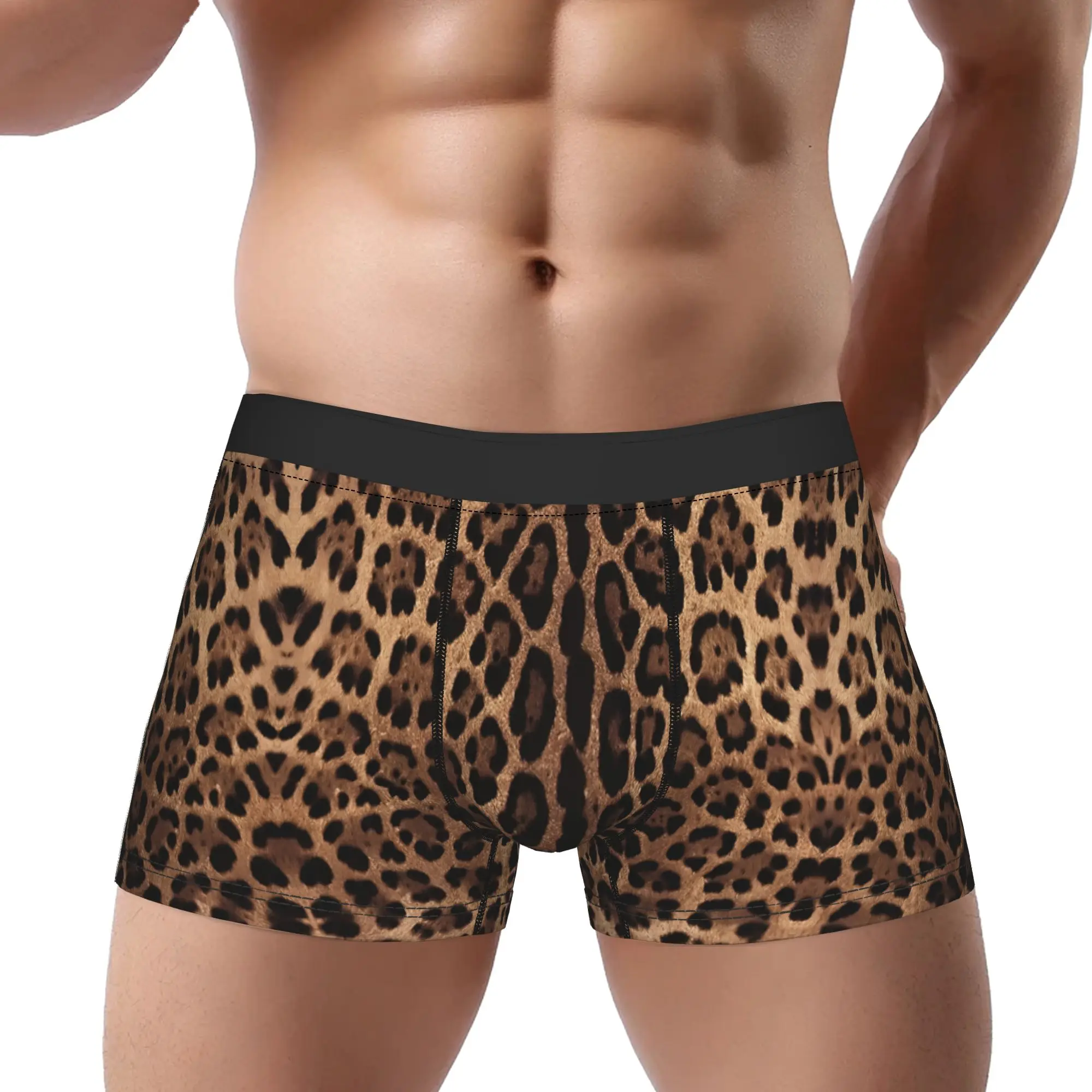 Leopard Print Skin Leopard Print Underpants Breathbale Panties Man Underwear Print Shorts Boxer Briefs