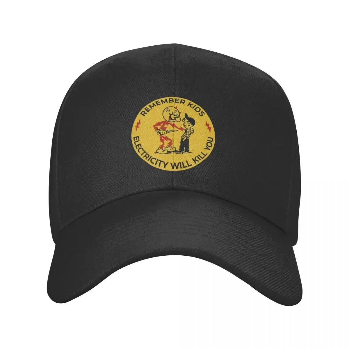 Remember Kids Electricity Will  Warning Baseball Cap  Reddy Kilowatt Hat Adjustable Snapback Caps Trucker Cap Summer Hats