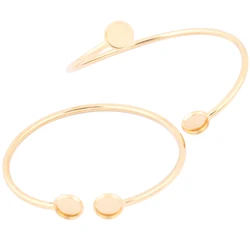 5pcs 8mm Cabochon Bangle Bezel Settings Bendable Stainless Steel Gold Plated Cuff Bracelets Base Blanks Diy Jewelry Making Kit