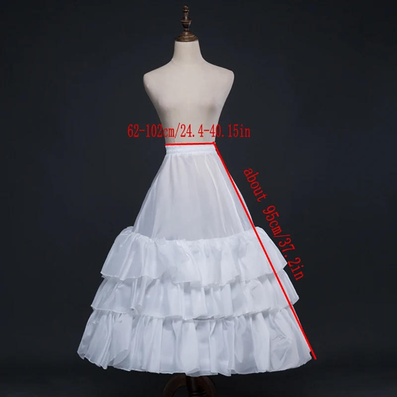 Krinoline-Petticoat für Damen, 4-Reifenrock, 5 Rüschen, Schichten, Ballkleid, halbe Slips, Unterrock für Hochzeit, Brautkleid – Detail 5