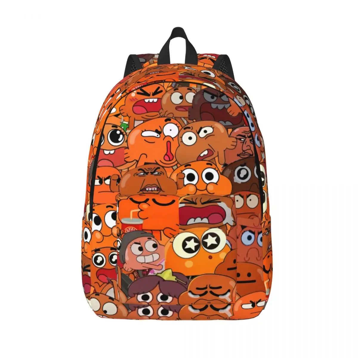 Gum Ball Darwin Face Cartoon Backpack for Boy Girl Student School Bookbag Canvas Daypack Preschool Primary Bag Outdoor
