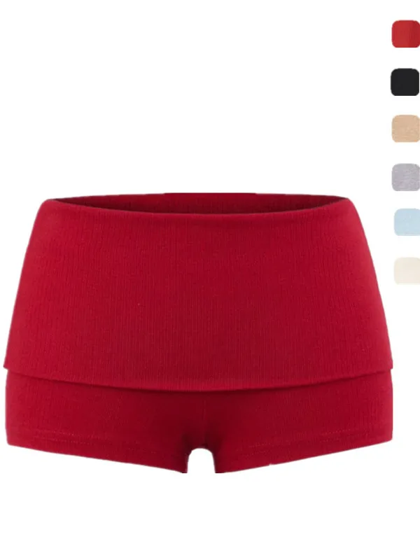 Sexy Low Waist Cuffed Hot orts Tight Fit  Skirt Anti Exposure Bot American College Girl Sle High Elastici Street...