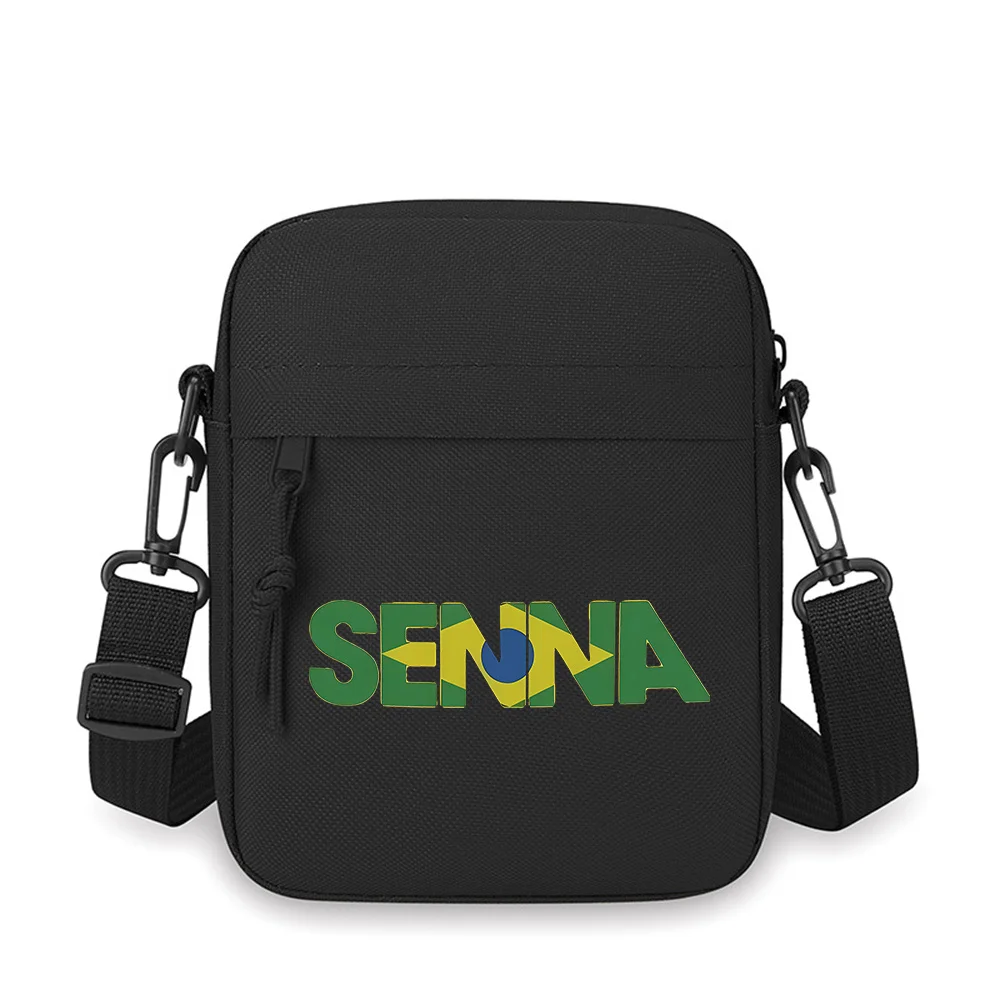 

Green letters yellow triangle Brazil flag Men Crossbody Bag Single Shoulder Women Cartoon Anime Film Printing Design Unisex