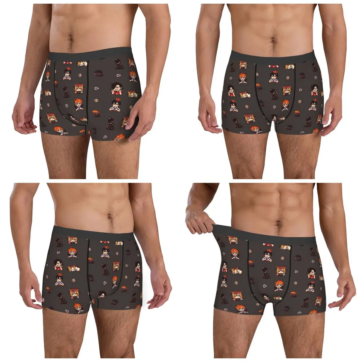 กางเกงบ็อกเซอร์ขาสั้นธีมไฮคิว! กางเกงชั้นในชาย ชุดชั้นในที่ใส่สบายสำหรับผู้ชาย ของขวัญสำหรับแฟนหนุ่ม