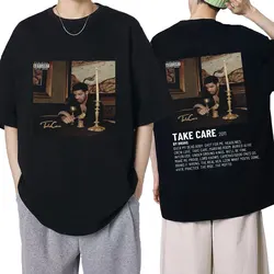 Rapper Drake Music Album Take Care T-shirt Men Woman Fashion Hip Hop Vintage T Shirt Oversized Casual Male T-Shirts Streetwear
