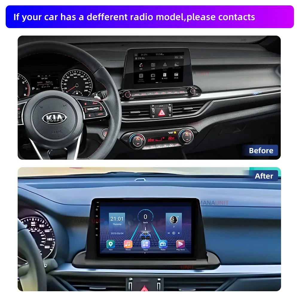 Car Multimedia Player for KIA Cerato 2019-2022,Carplay,Android Auto Radio,Video Navigation,GPS,DVD Stereo,Head Unit,DSP