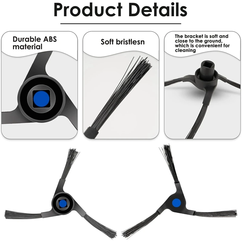 Piezas de repuesto de cepillos laterales para ECOVACS DEEBOT X2 Omni / X2 Pro / X2, accesorio de cepillo lateral de repuesto de aspiradora robótica