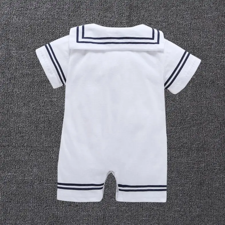 Neugeborenes Baby Kleidung Overall Sailor Navy Strampler Kurzarm Overall Kostüme Kleidung Sommer Outfits Neugeborene Baby Kleidung – Detail 3