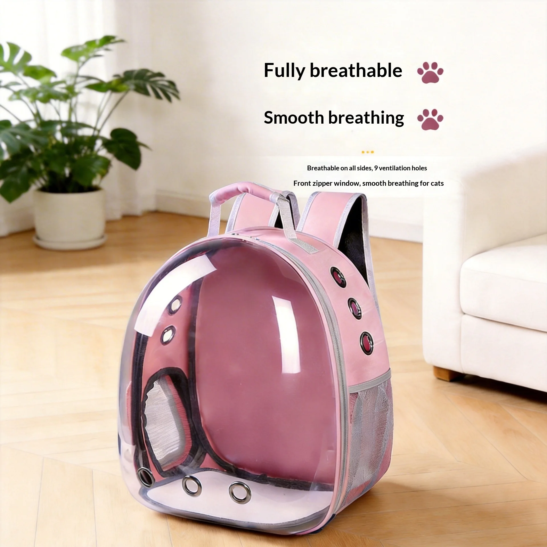 Transportín para gatos panorámico transparente, apto aerolíneas - imagen 5