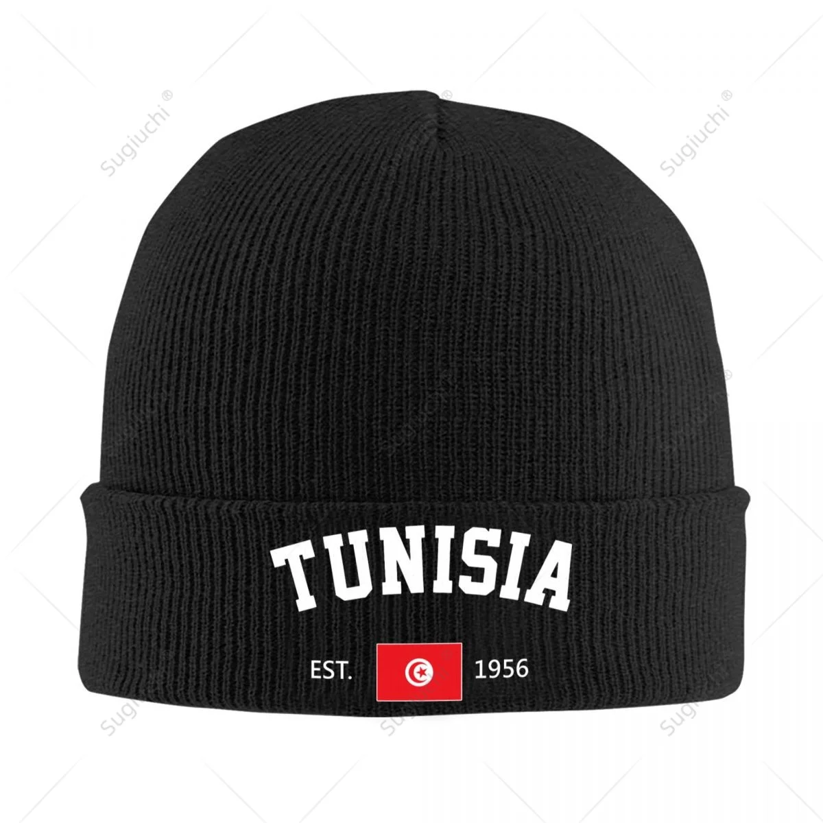 Knitted Hat Unisex Tunisia EST.1956 Independence Day For Men Women Boys Winter Autumn Beanie Cap Warm Bonnet