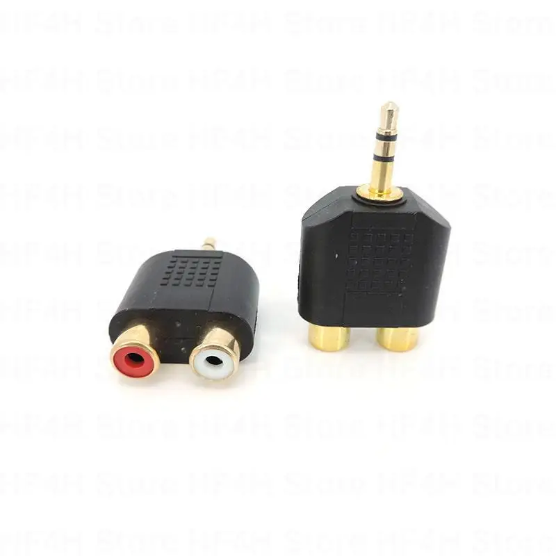 Audio stereo 3pole 3.5mm 6.5 6.35mm Male Plug To 2 Dual Rca Female Jack 1/4 inch Y Splitter Connector Converter AV Adapter B4