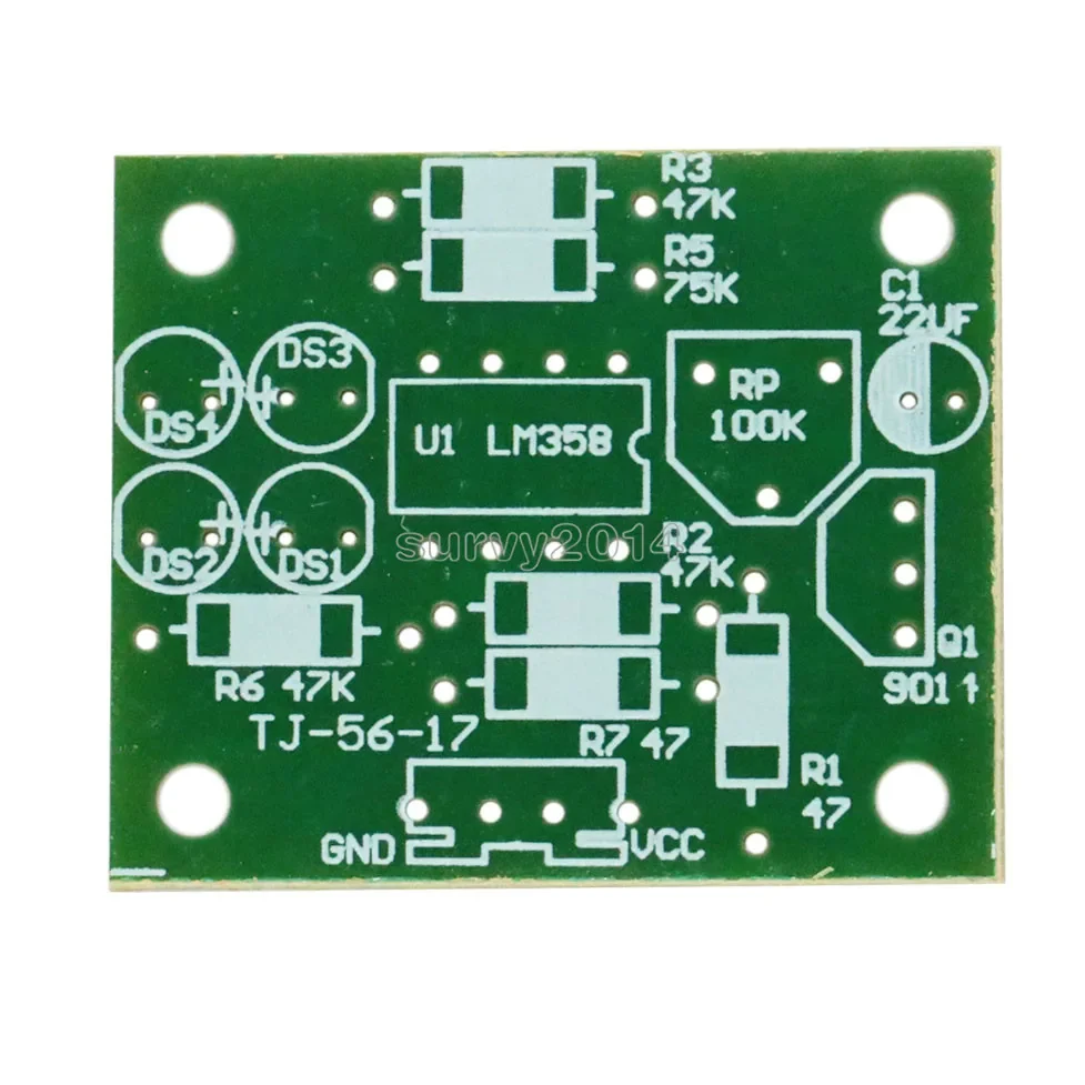 LM358 호흡 조명 부품 전자 DIY 재미 만들기 키트 파란색 깜박이 램프 전자 생산 스위트