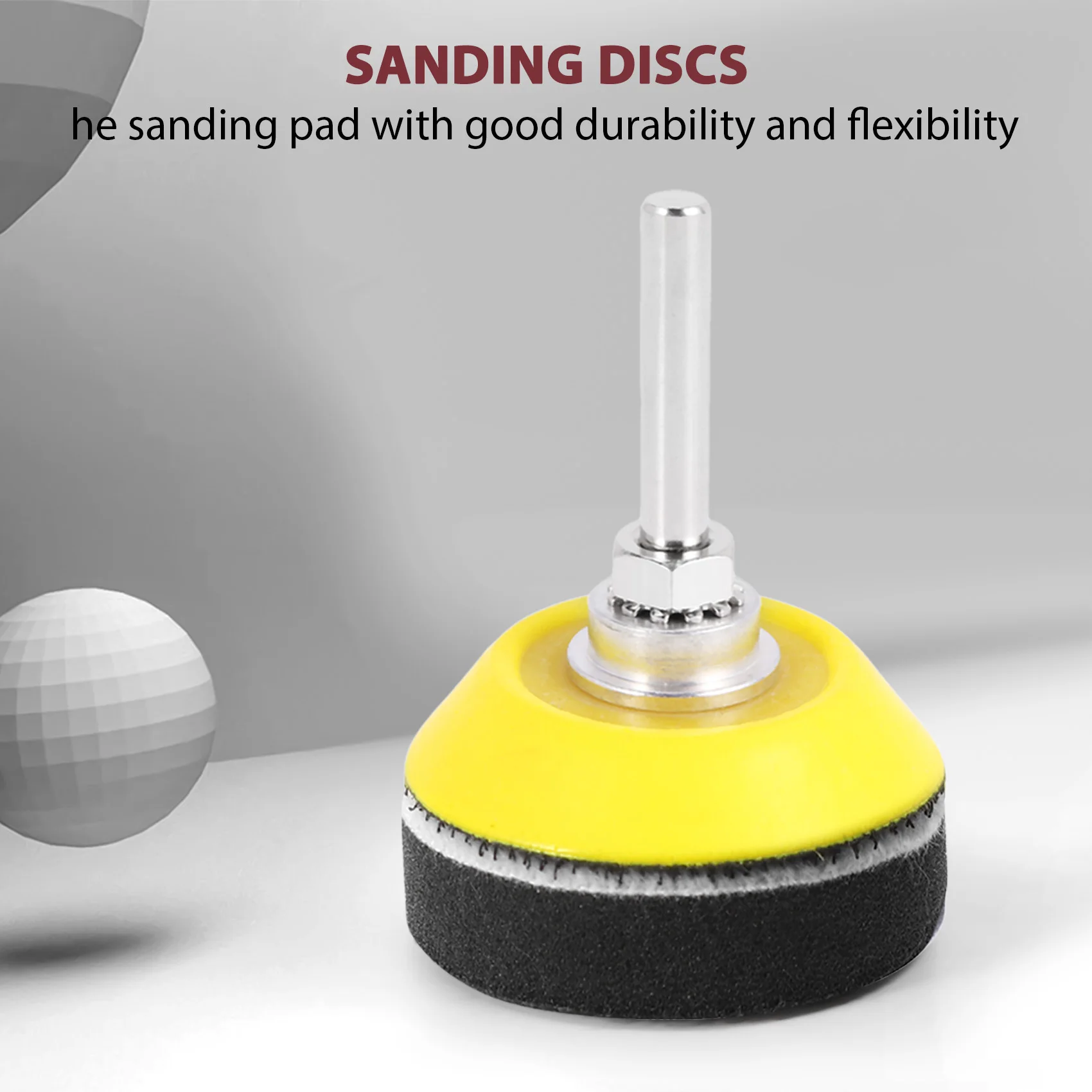 AS63-6 Buah Bantalan Pengamplasan Kait dan Lingkaran 2 Inci Bantalan Pengganti Cakram Pengamplasan dengan Bor Batang 1/4 Inci dan Bantalan Penyangga Busa