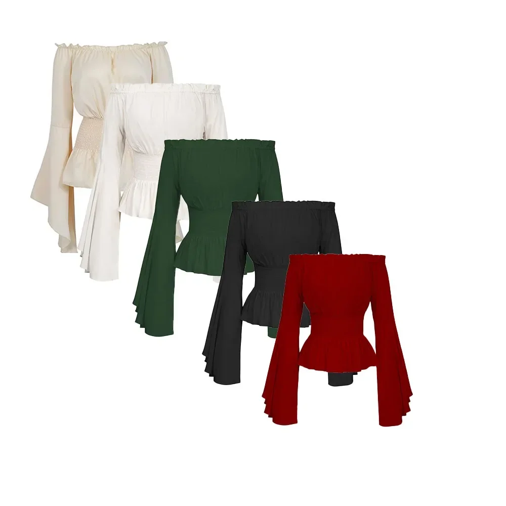 

Chemisier Renaissance vintage pour femme, сорочка bohème à manches dénudées, Steampunk, 7.5 съла, костюм для косплея