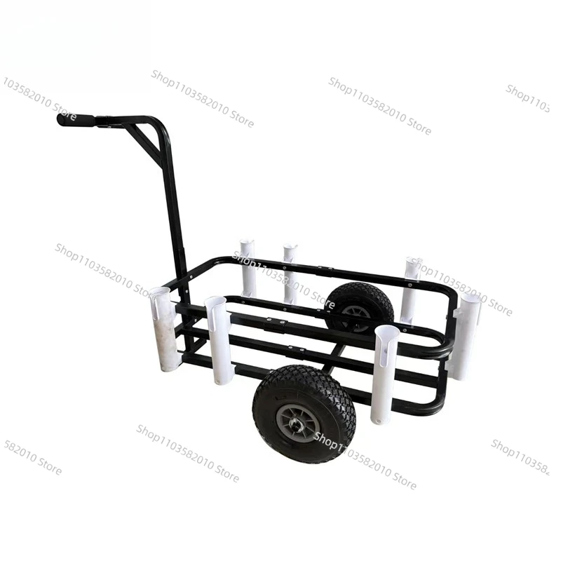 Collapsible Wagon Beach Wagon Fishing Cart With Fishing Rod Holders Heavy-Duty