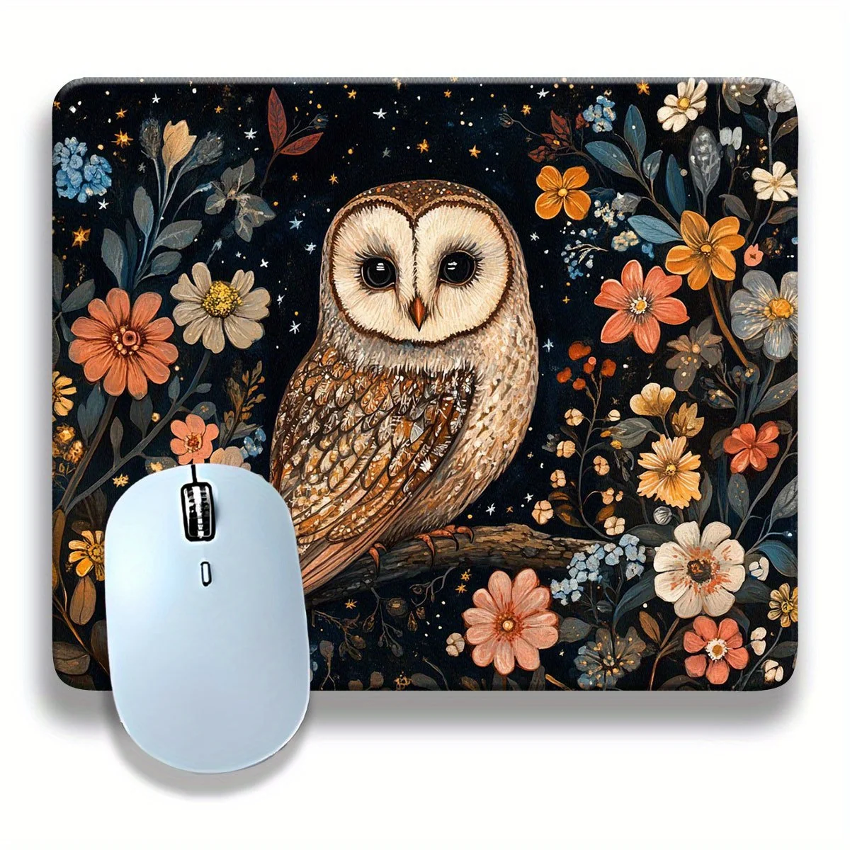 

The mouse pad with a theme of Late Sleeper and a floral starry sky design is suitable for both home and office use